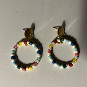 Madewell | beaded rainbow gold earrings